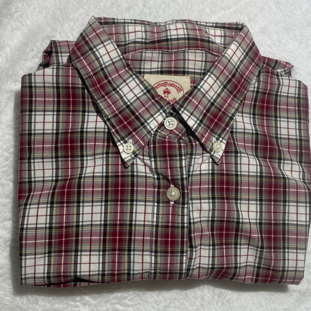Brooks brothers men’s medium Red fleece Plaid Shirt